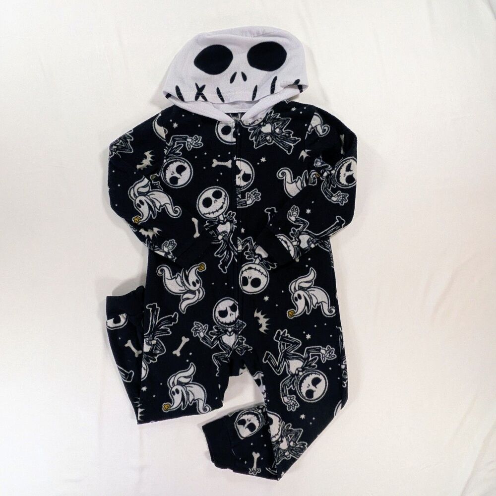 Disney Nightmare Before Christmas Jack Skellington Hooded Union Suit Kids 4/5